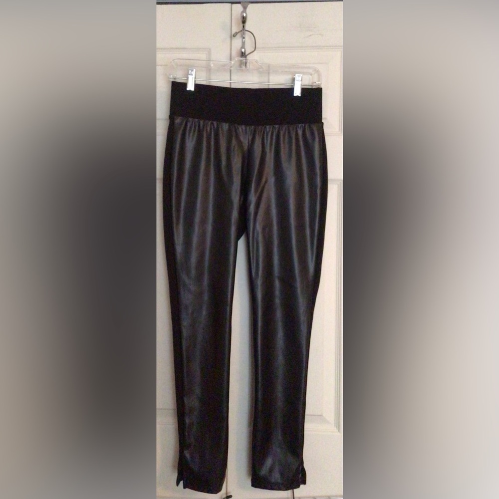 Black Leather-Like Jeggings